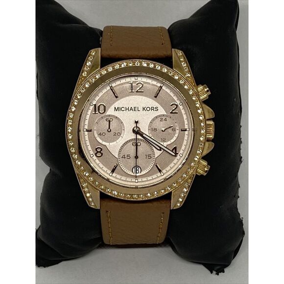 Michael Kors Blair MK5943 Women's Brown Leather Analog Dial Quartz Watch EY307 - Picture 3 of 12